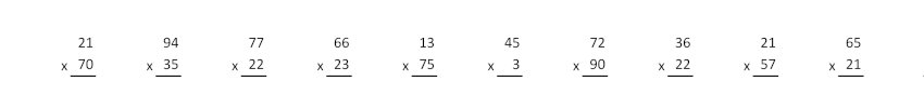 Multiplication Placement Test Question 4